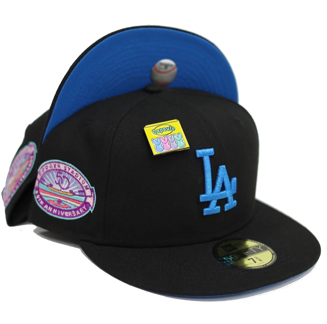 New Era Los Angeles Dodgers Capsule Easter Collection 50th Anniversary 59Fifty Fitted Hat Black/Blue