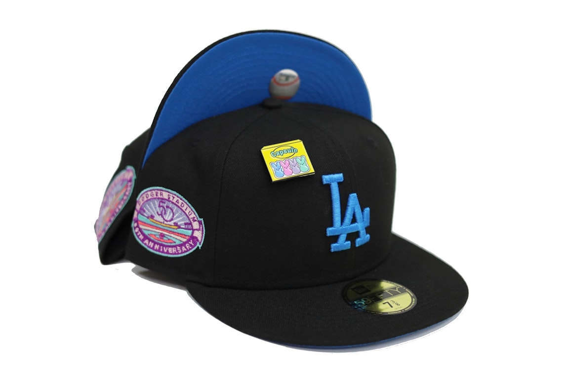 Pre-owned New Era Los Angeles Dodgers Capsule Easter Collection 50th Anniversary 59fifty Fitted Hat Black/blue