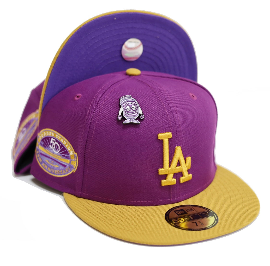 Purple and deals yellow dodgers hat