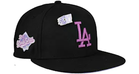 New Era Los Angeles Dodgers Capsule Purple Punch 1988 World Series Patch 59Fifty Fitted Hat Black/Lavender