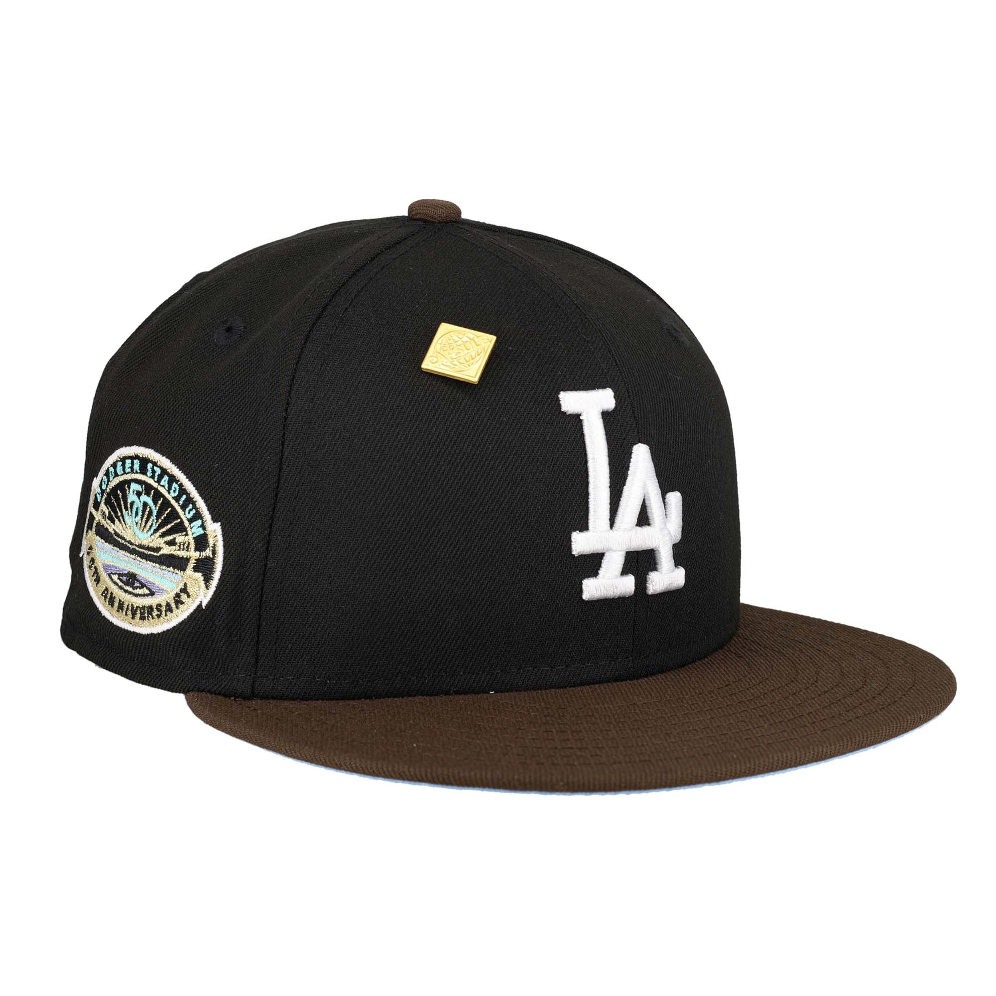 New Era Los Angeles Dodgers Capsule Vintage 50th Anniversary Exclusive  59Fifty Fitted Hat Black/Blue
