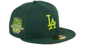 New Era Los Angeles Dodgers Crocodile 50th Anniversary Patch Hat Club Exclusive 59Fifty Fitted Hat Green/Neon Yellow