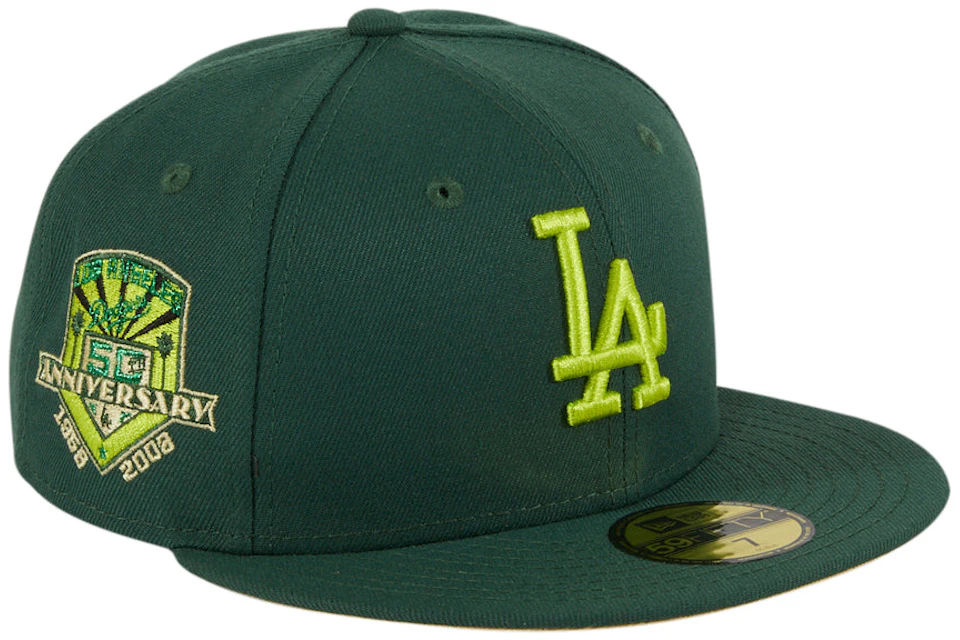 New Era Los Angeles Dodgers Crocodile 50th Anniversary Patch Hat Club Exclusive 59Fifty Fitted Hat Green/Neon Yellow