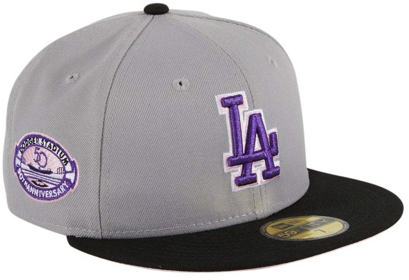 New Era Los Angeles Dodgers Fuji 50th Anniversary Stadium Patch Hat Club Exclusive 59FIFTY Fitted Hat Grey/Black
