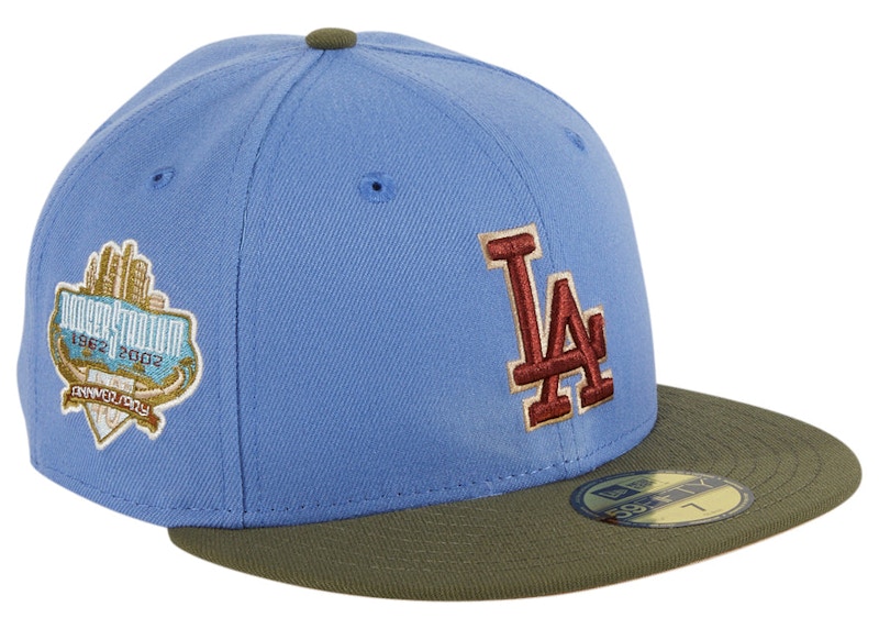 New Era Los Angeles Dodgers Great Outdoors 40th Anniversary Stadium Patch  Hat Club Exclusive 59Fifty Fitted Hat Indigo/Olive