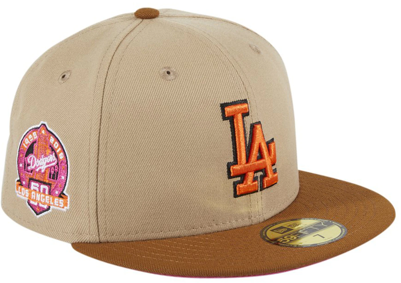 Hat Club LA Dodgers 40TH ANNIVERSARY Custom 59Fifty LT.-BROWN/MAROON New  8/18/23