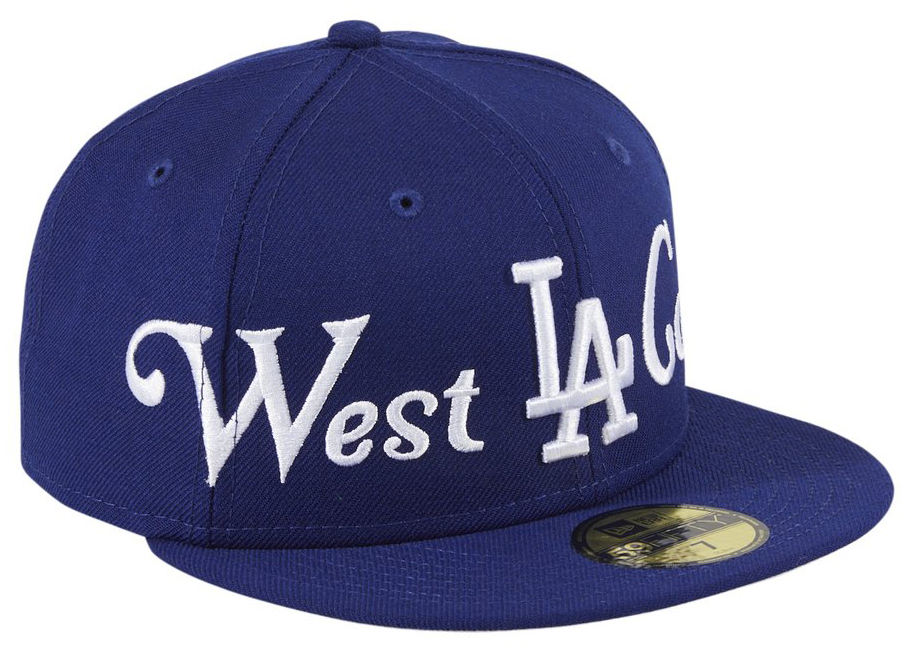 New Era Los Angeles Dodgers West Coast Script 59Fifty Fitted Hat ...