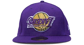 New Era Los Angeles Lakers Upside Down 59Fifty Fitted Hat Purple