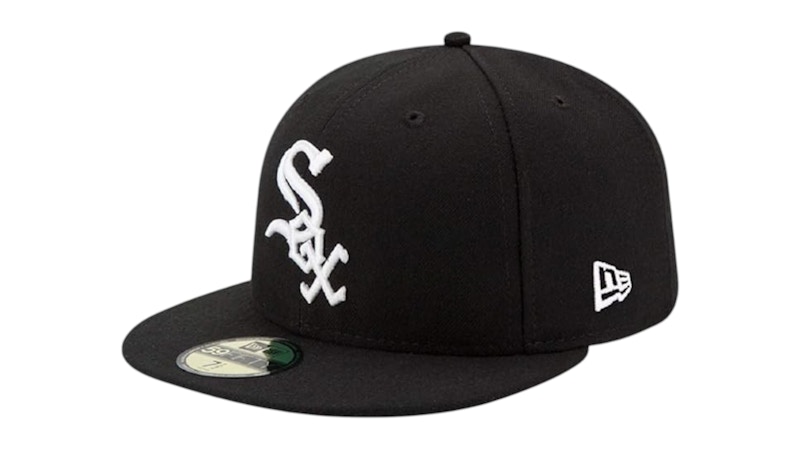 Pre-owned New Era Men's Mlb Chicago Sox Wool 59fifty Fitted Baseball Cap In Black/white