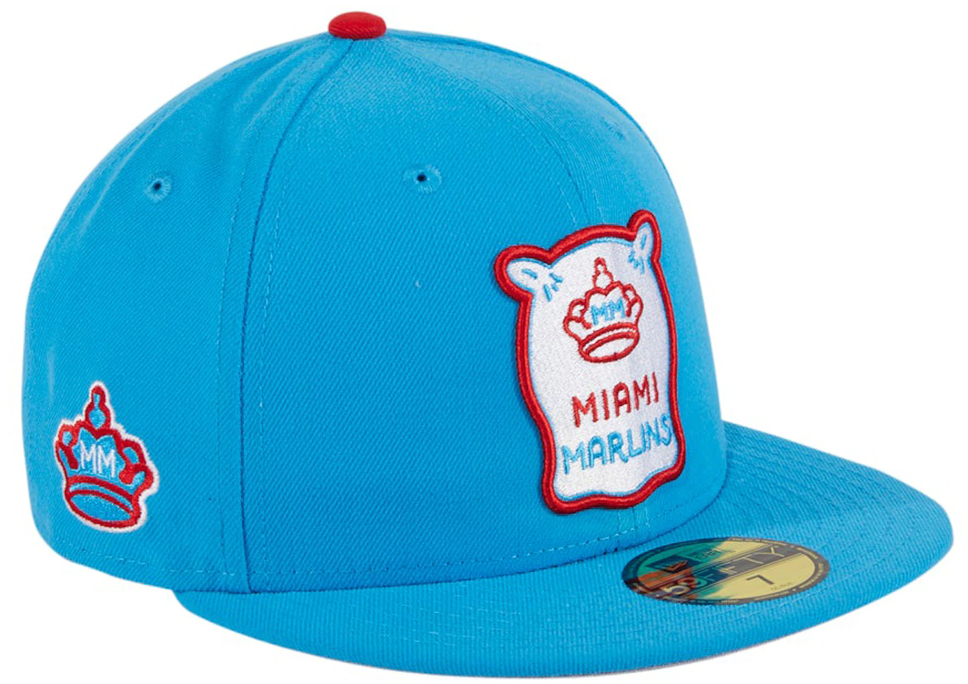 New Era Miami Marlins City Connect Patch Alternate Hat Club Exclusive  59Fifty Fitted Hat Neon Blue Men's - FW21 - US