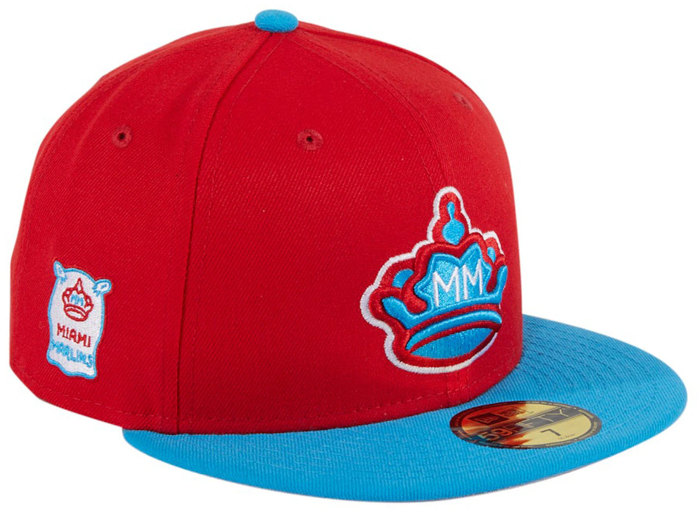 New Era Miami Marlins City Connect Patch Hat Club Exclusive 59Fifty Fitted  Hat Red/Neon Blue Men's - FW21 - US