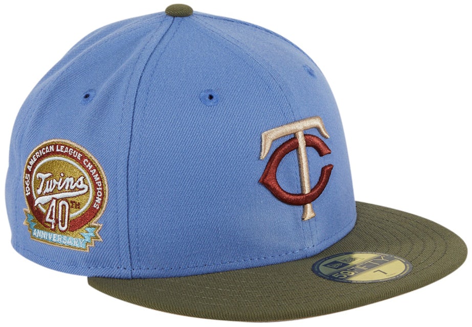 New Era Minnesota Twins Great Outdoors 40th Anniversary Patch Hat Club Exclusive 59FIFTY Fitted Hat Indigo/Olive