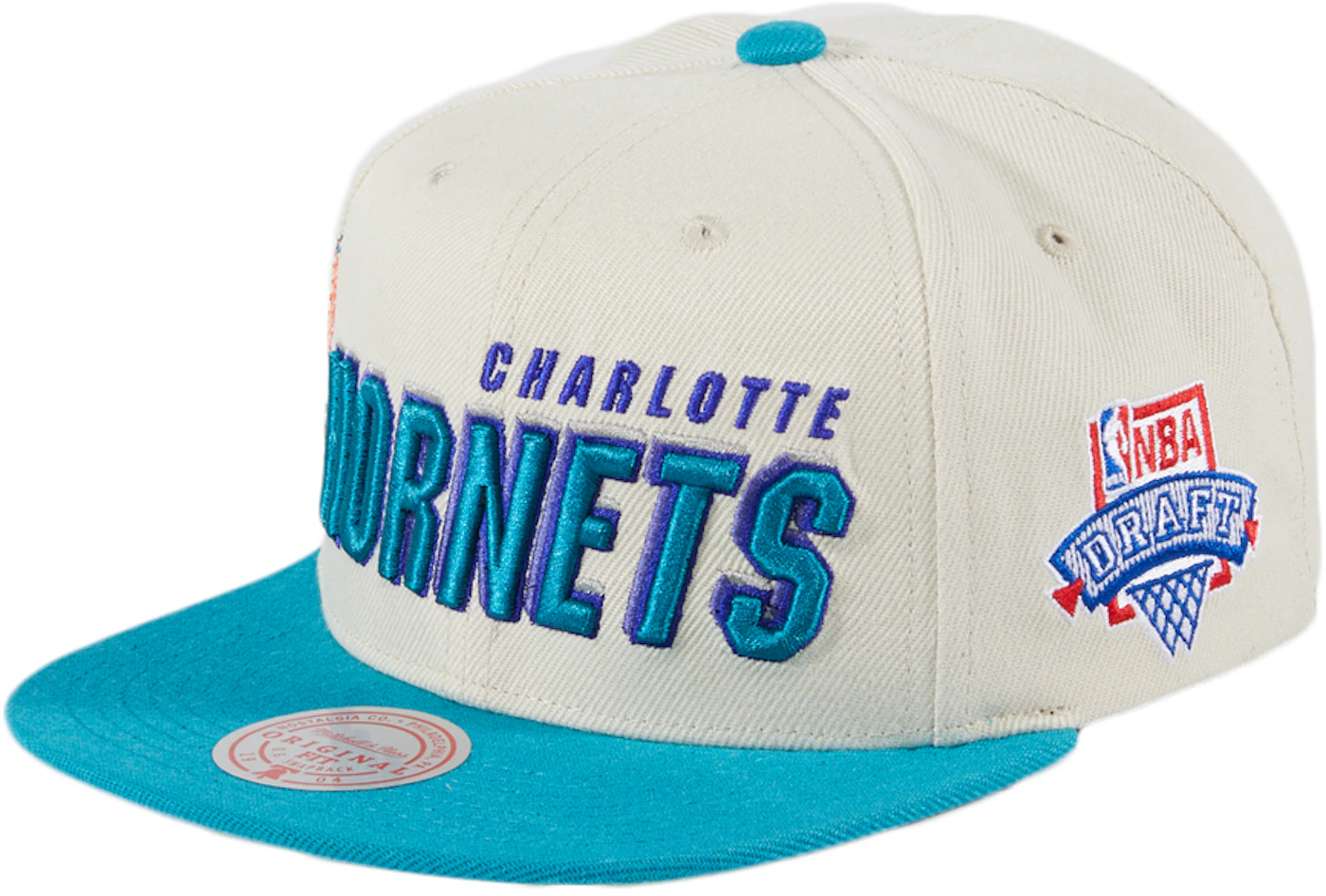 Mitchell & Ness Charlotte Hornets STA3 Wool Snapback Cap Teal/Purple