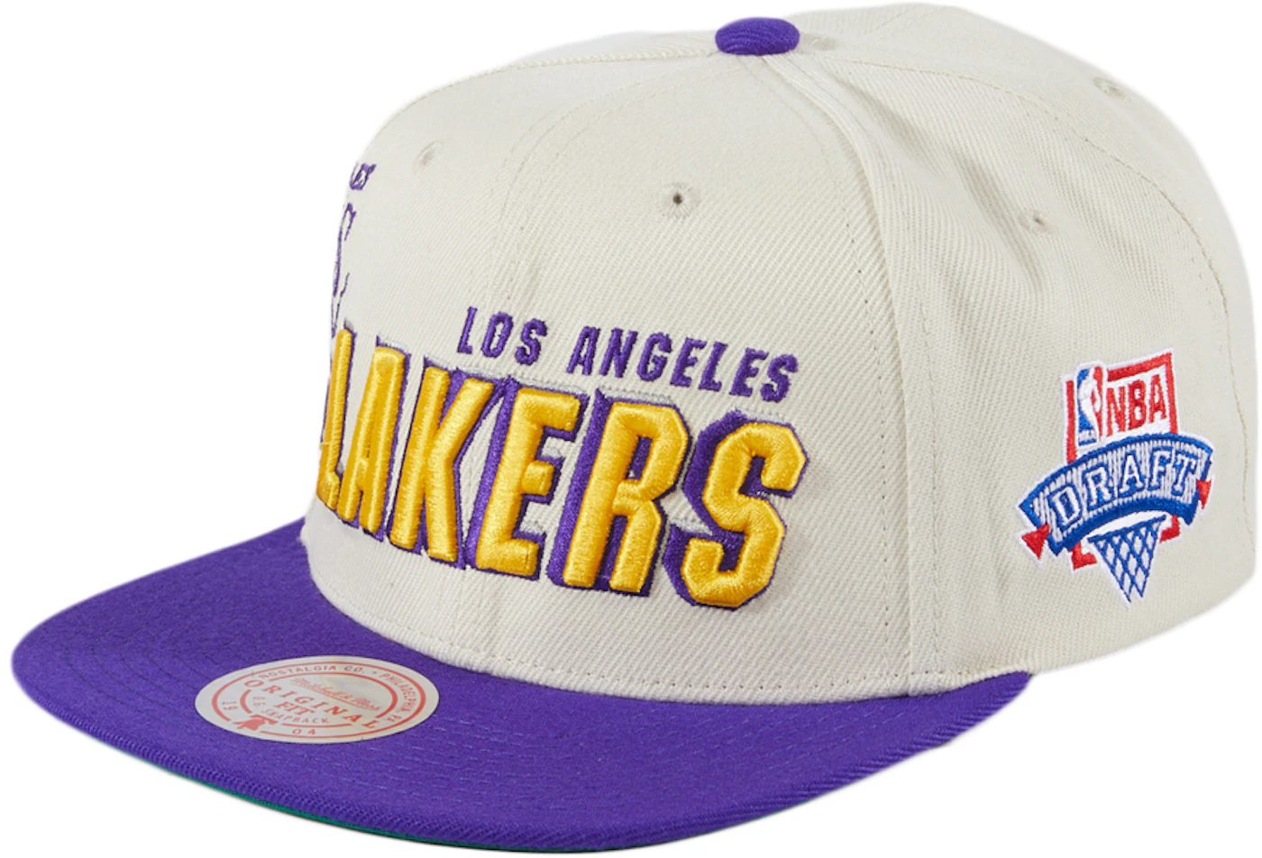 New Era Mitchell & Ness Los Angeles Lakers Draft Day Snapback Hat  White/Purple Men's - FW21 - US