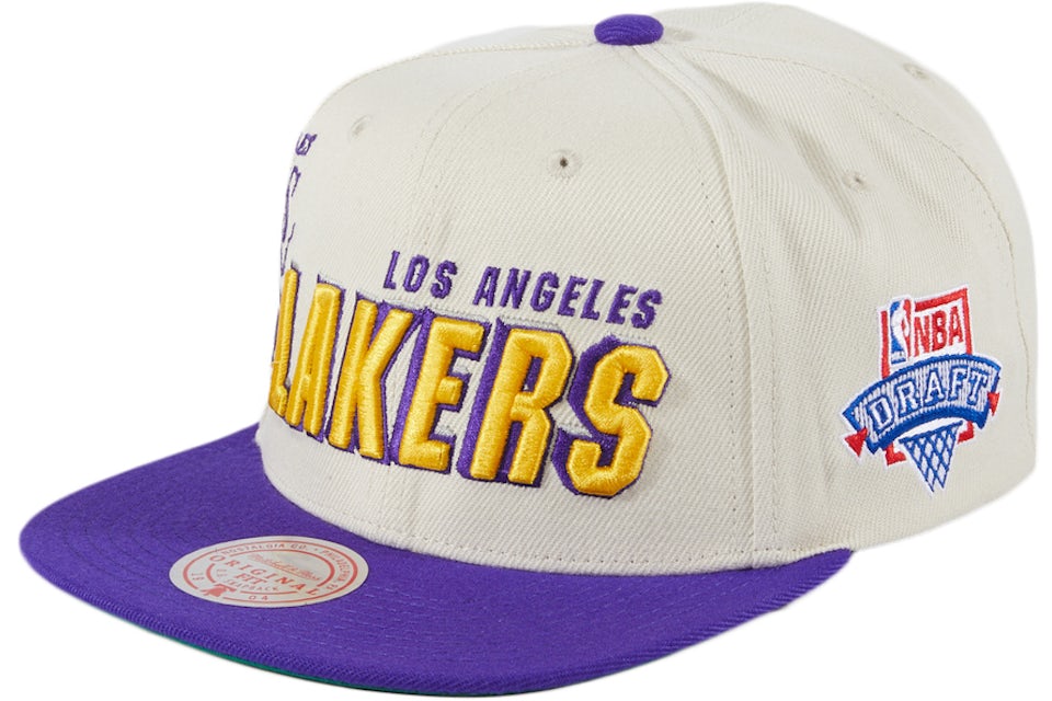 New Era Mitchell & Ness Los Angeles Lakers Draft Day Snapback Hat White/ Purple Homme - FW21 - FR
