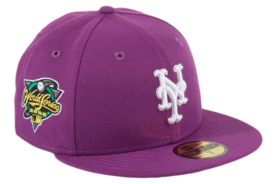 Pre-owned New Era New York Mets 2000 World Series Tribute Patch Hat Club Exclusive 59fifty Fitted Hat Purple