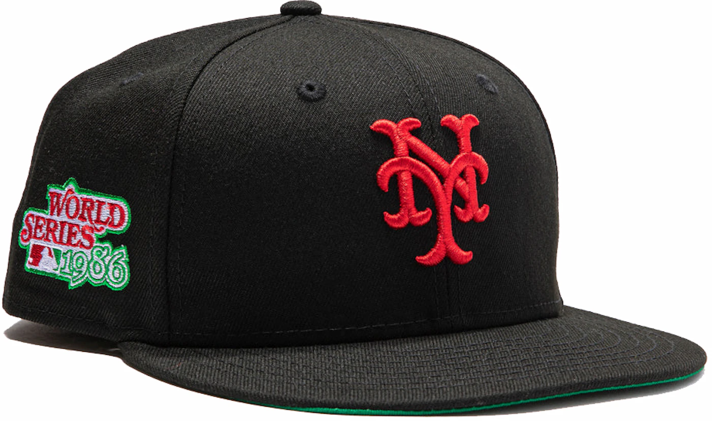 New York Baseball Hat Black 1986 World Series New Era 59FIFTY Fitted Black / Orangeade / 8