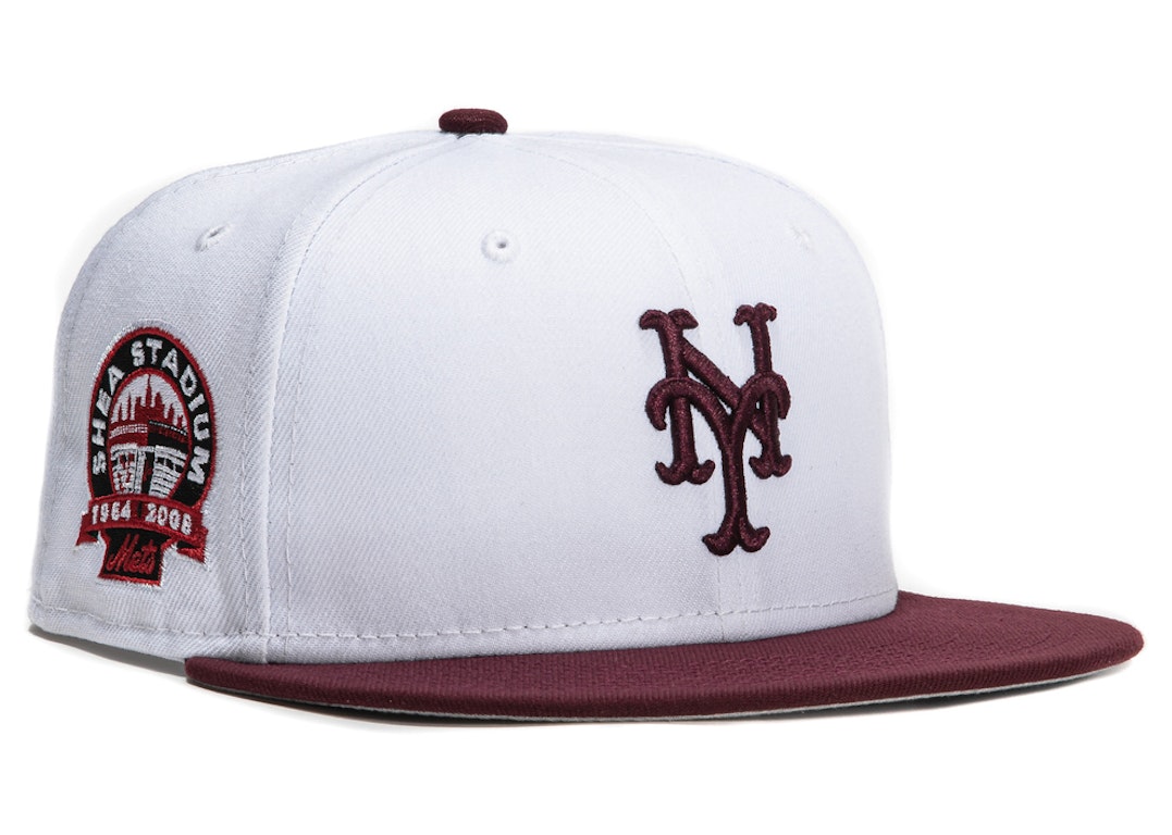 Pre-owned New Era New York Mets Aux Pack Vol 2 2000 World Series Patch Hat Club Exclusive 59fifty Fitted Hat W In White/maroon