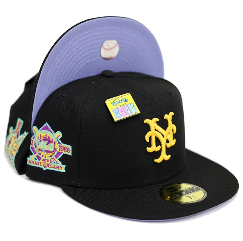 Pre-owned New Era New York Mets Capsule Easter Collection 25th Anniversary 59fifty Fitted Hat Black/lavender