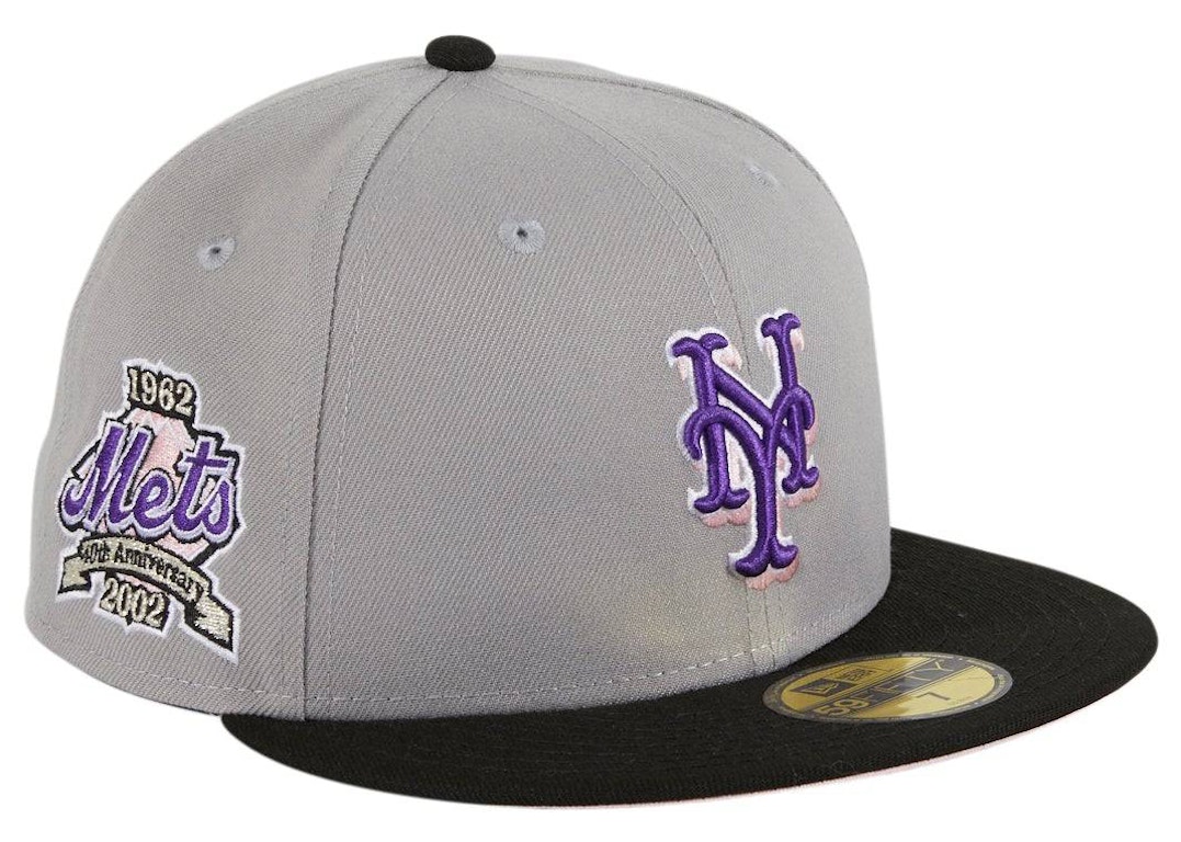 Pre-owned New Era New York Mets Fuji 40th Anniversary Patch Hat Club Exclusive 59fifty Fitted Hat Grey/black