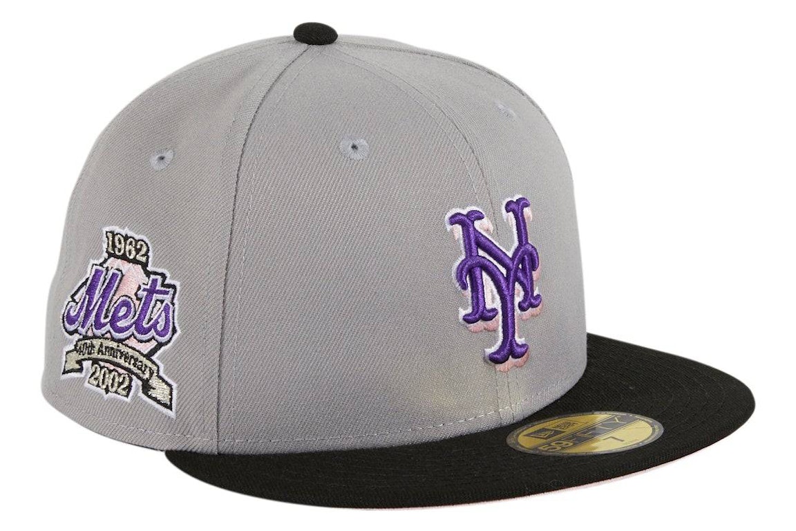 Pre-owned New Era New York Mets Fuji 40th Anniversary Patch Hat Club Exclusive 59fifty Fitted Hat Grey/black