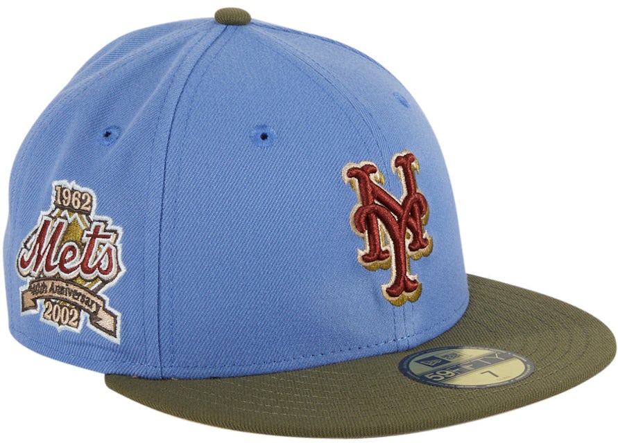 New Era New York Mets Great Outdoors 40th Anniversary Patch Hat Club  Exclusive 59Fifty Fitted Hat Indigo/Olive Men's - SS22 - US