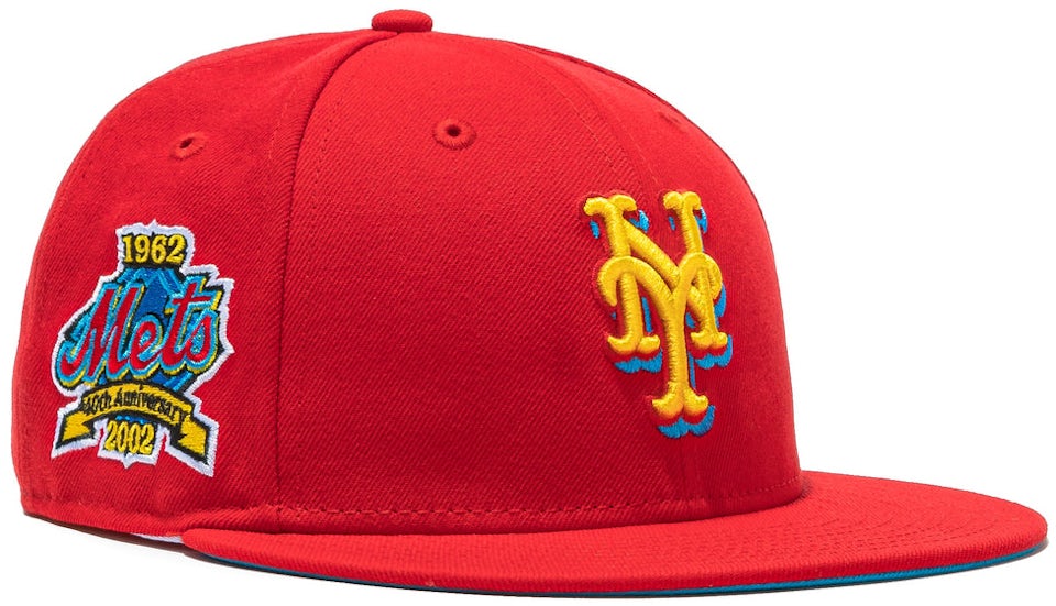 New Era New York Mets Hat Wheels 40th Anniversary Patch Hat Club Exclusive  59Fifty Fitted Hat Red Men's - SS22 - US