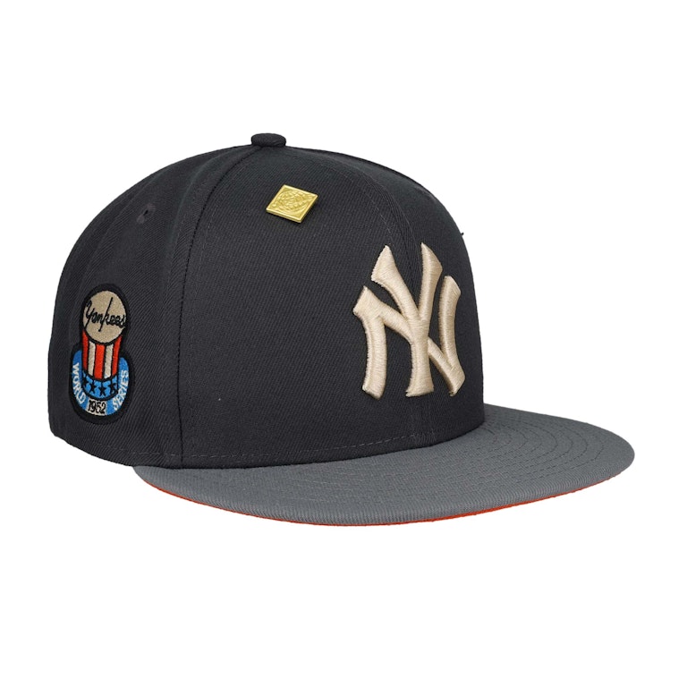 Pre-owned New Era New York Yankees 1952 World Series Capsule Hats Exclusive 59fifty Fitted Hat Grey/orange