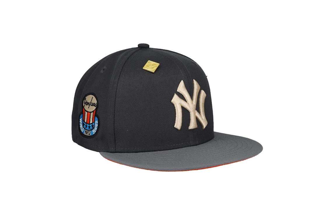 Pre-owned New Era New York Yankees 1952 World Series Capsule Hats Exclusive 59fifty Fitted Hat Grey/orange