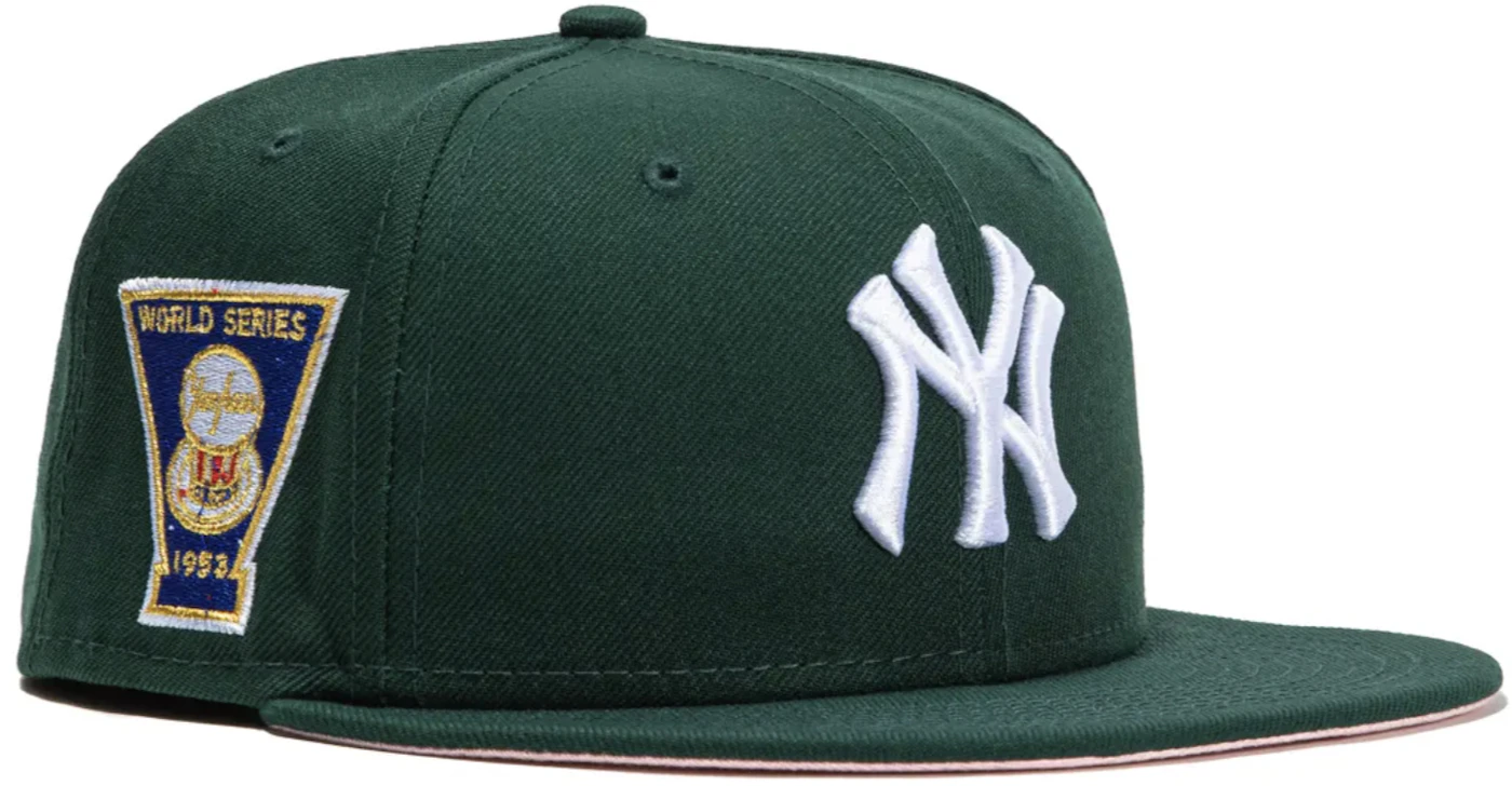 New York Yankees MLB New Era 59Fifty Fitted Hat 7 3/8 NY Logo green gold