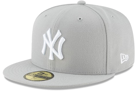 New Era New York Yankees 59Fifty Fitted Hat Grey/White Men's