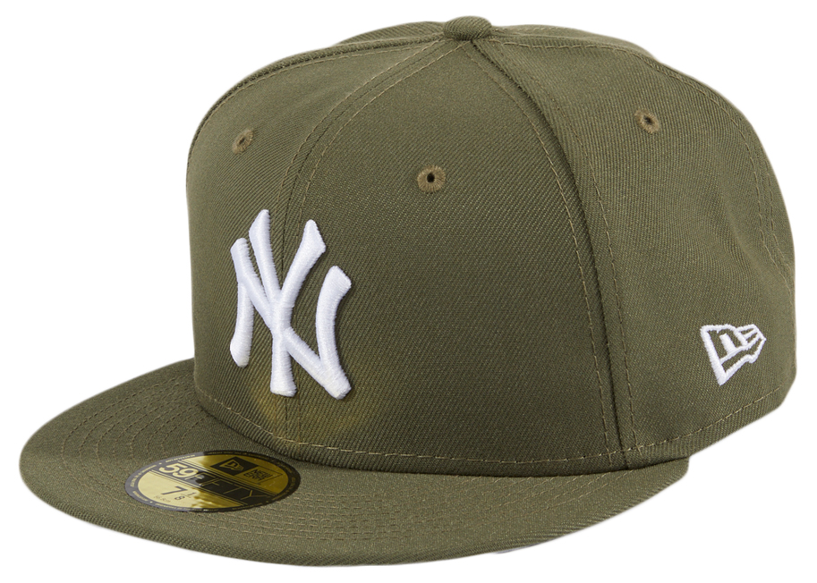 New Era New York Yankees 59Fifty Fitted Hat Olive/White Men's