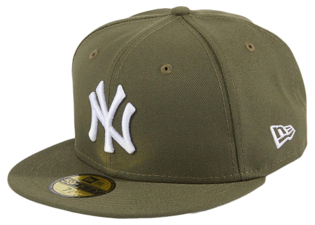 Pre-owned New Era New York Yankees 59fifty Fitted Hat Olive/white