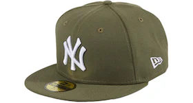 New Era New York Yankees 59Fifty Fitted Hat Olive/White