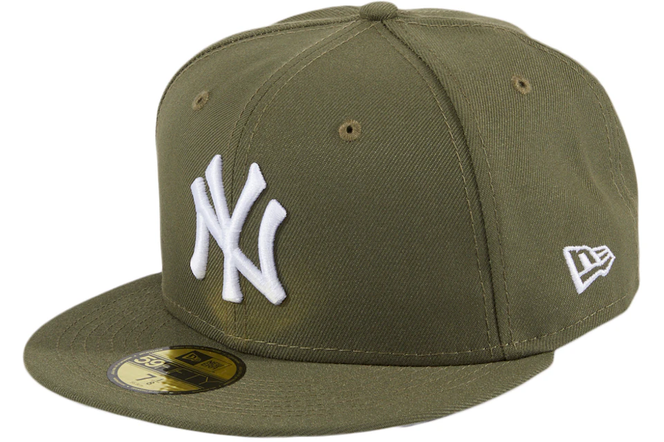 New Era New York Yankees 59Fifty Fitted Hat Olive/White