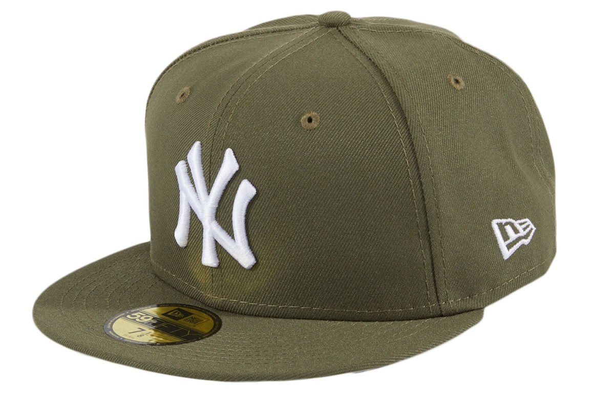 Pre-owned New Era New York Yankees 59fifty Fitted Hat Olive/white
