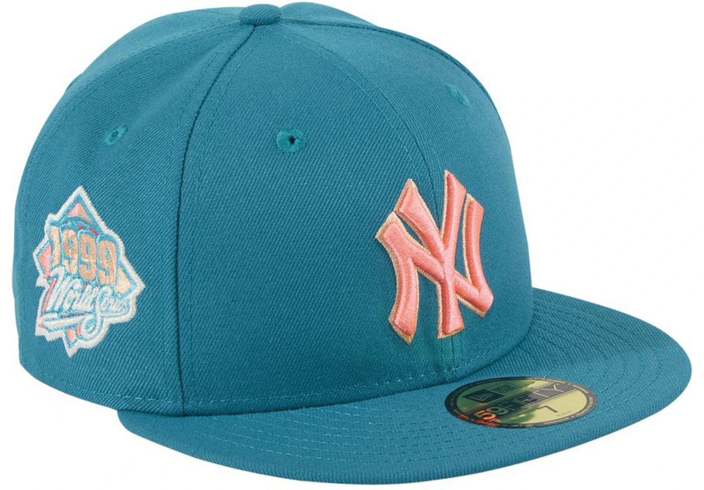 New Era New York Yankees Badlands 1999 World Series Patch Hat Club  Exclusive 59Fifty Fitted Hat Teal Men's - FW21 - US