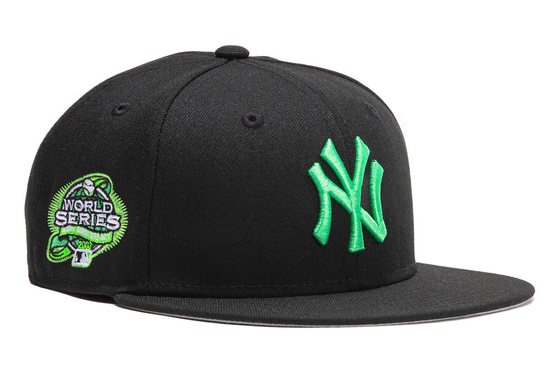 Pre-owned New Era New York Yankees Burger Pack 2003 World Series Patch Hat Club Exclusive 59fifty Fitted Hat B In Black/kelly Green