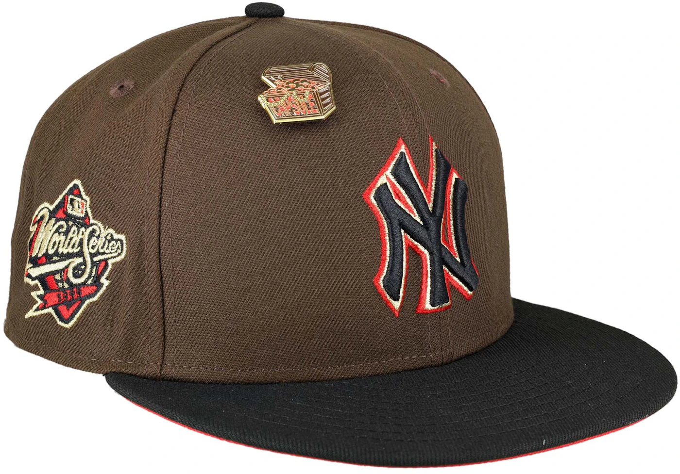 Leather New York Yankees Hat MLB New Era Fitted BLACK BROWN Cap