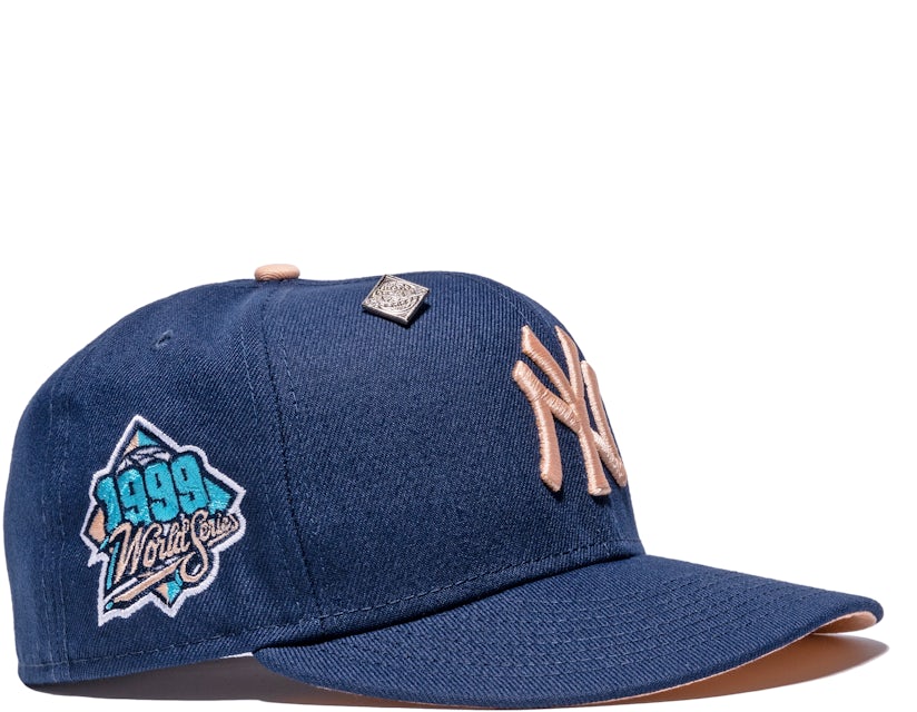 Men's New Era Tan York Yankees 1999 World Series Sky Blue Undervisor 59FIFTY Fitted Hat