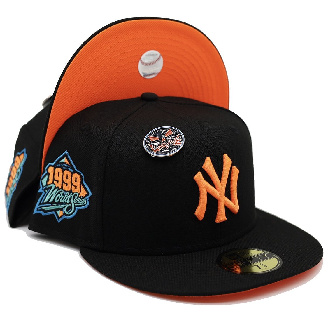 Black and store orange hat