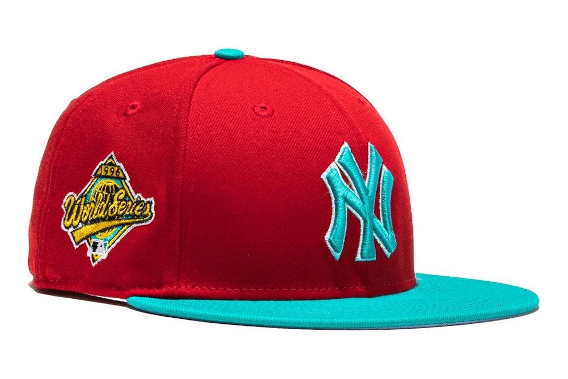 Pre-owned New Era New York Yankees Captain Planet 2.0 1996 World Series Patch Hat Club Exclusive 59fifty Fitte In Red/teal