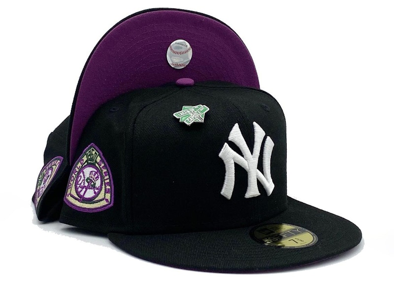 black and purple yankee fitted