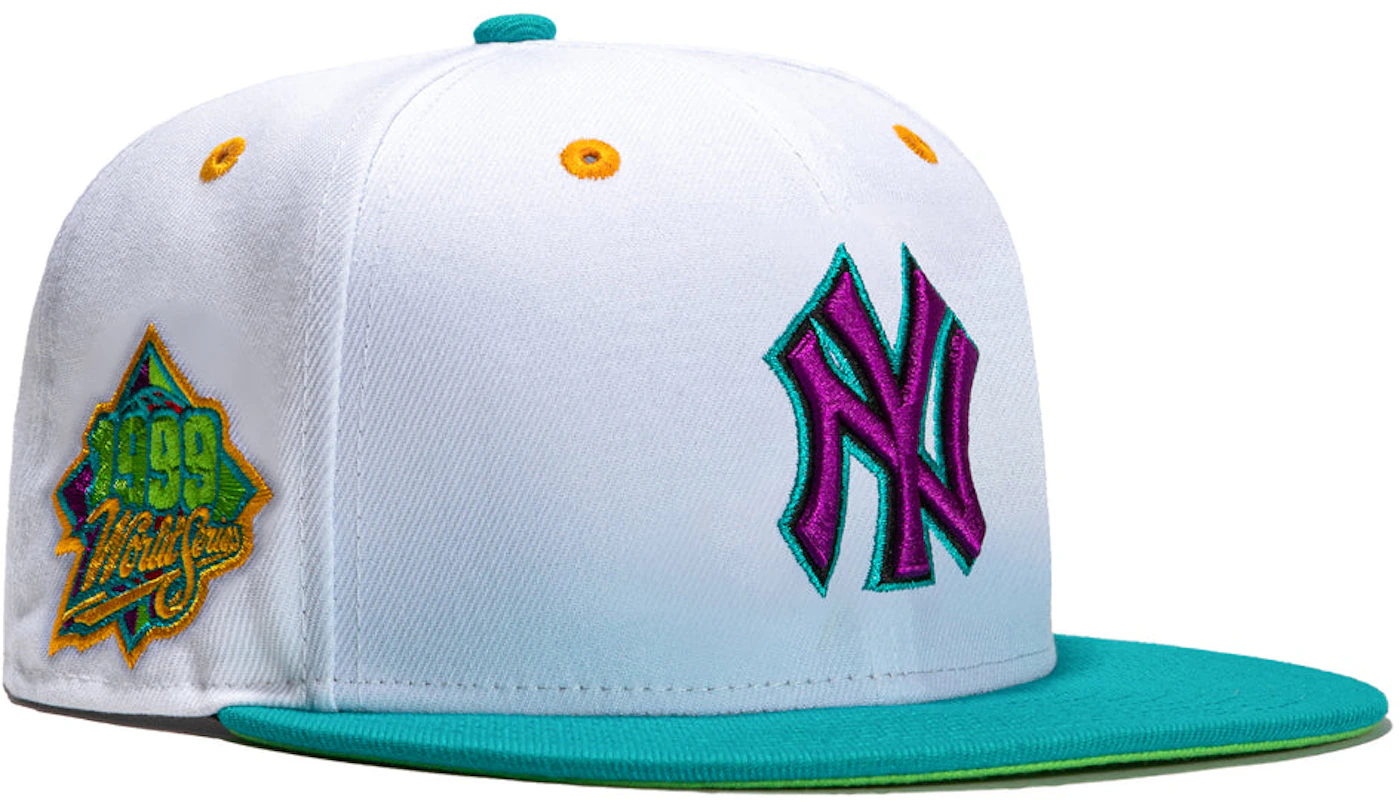 New Era New York Yankees Dogtown 1999 World Series Patch Hat Club Exclusive  59Fifty Fitted Hat White/Teal Men's - US
