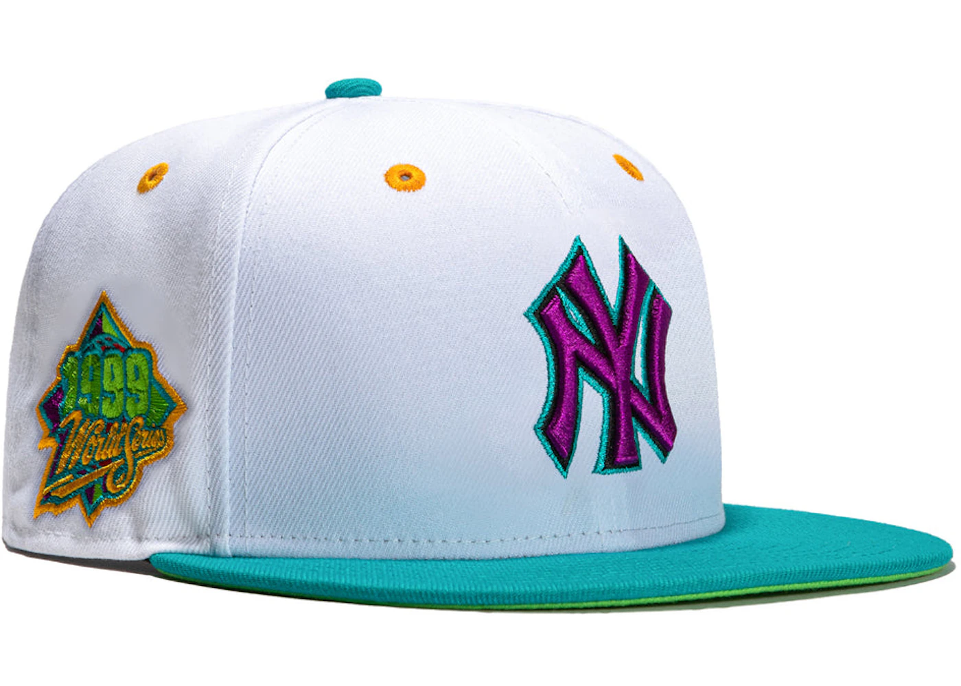 Snel Tips houd er rekening mee dat New Era New York Yankees Dogtown 1999 World Series Patch Hat Club Exclusive  59Fifty Fitted Hat White/Teal Men's - US