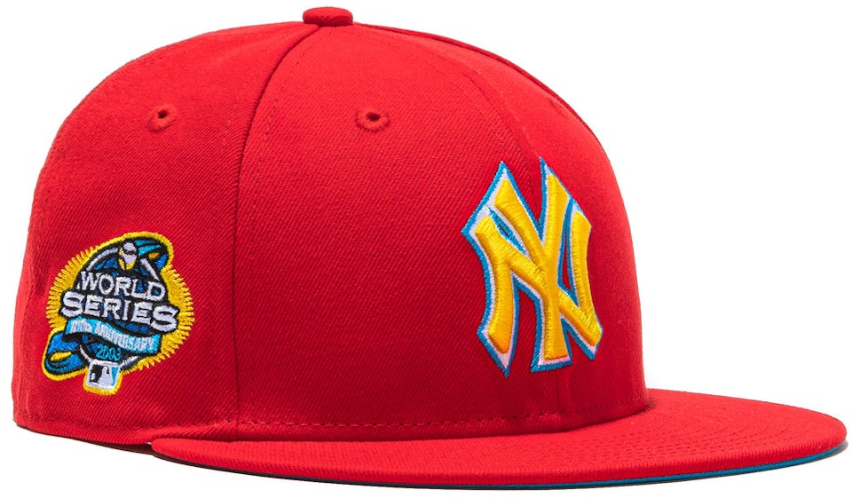 New Era New York Yankees Hat Wheels 2003 World Series Patch Hat Club Exclusive 59FIFTY Fitted Hat Red