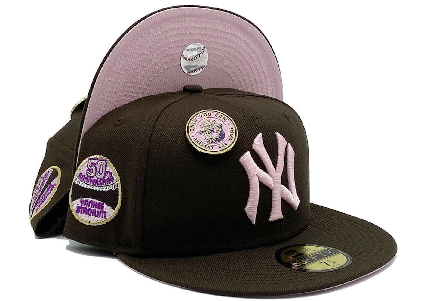 bevind zich Slang Hectare New Era New York Yankees No Bad Brims Collection 50th Anniversary Capsule  Hats Exclusive 59Fifty Fitted Hat Brown/Pink Men's - US