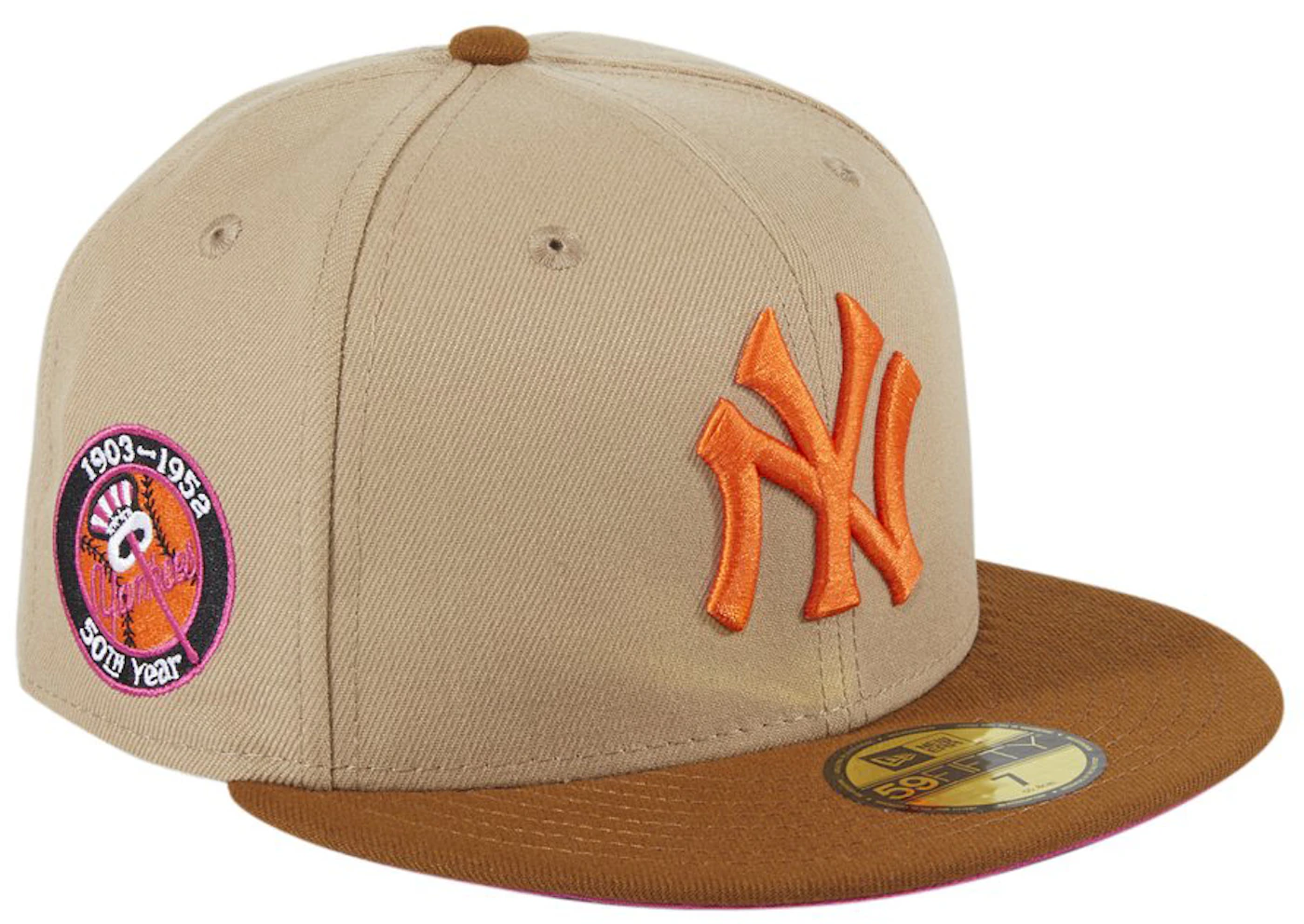 Men's New York Yankees New Era Brown White Logo 59FIFTY Fitted Hat