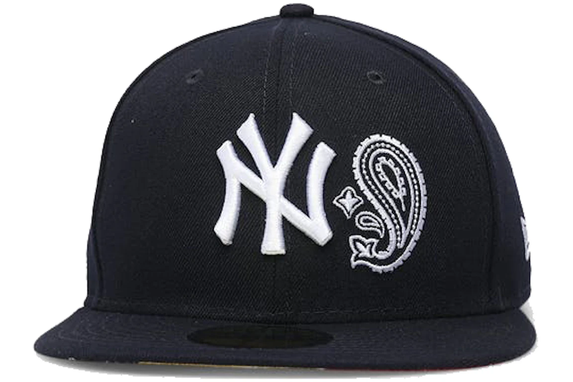 New Era New York Yankees Patchwork Paisley Undervisor 59Fifty Fitted Hat Navy