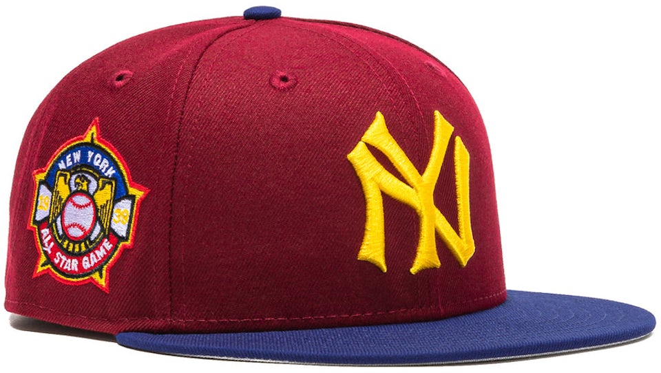 New York Yankees New Era White Logo 59FIFTY Fitted Hat - Maroon